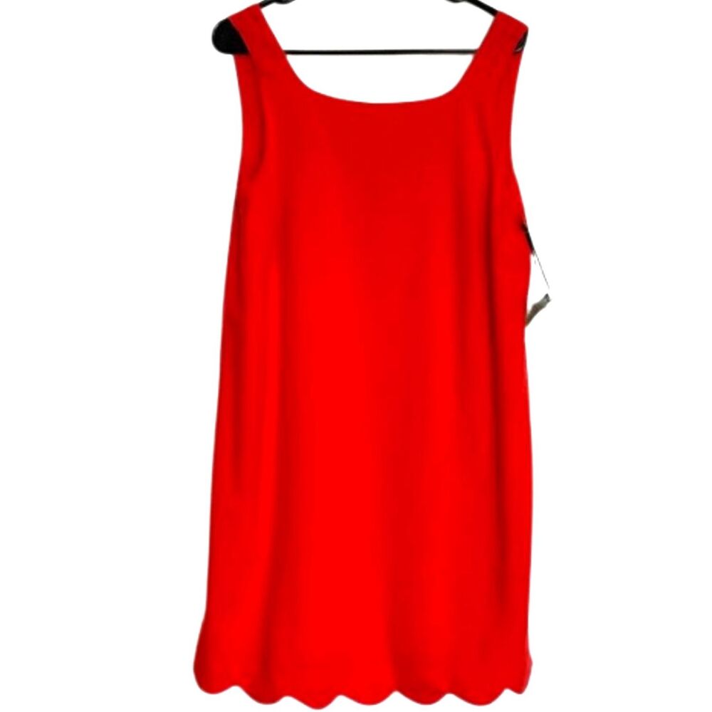 Kate Spade for Target Vibrant Scalloped Linen Dress Size Sm Oversized NWT Orange